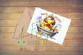 Duck Please! - Rubber Duck in Bath - Funny - Greetings Card 7"x5"