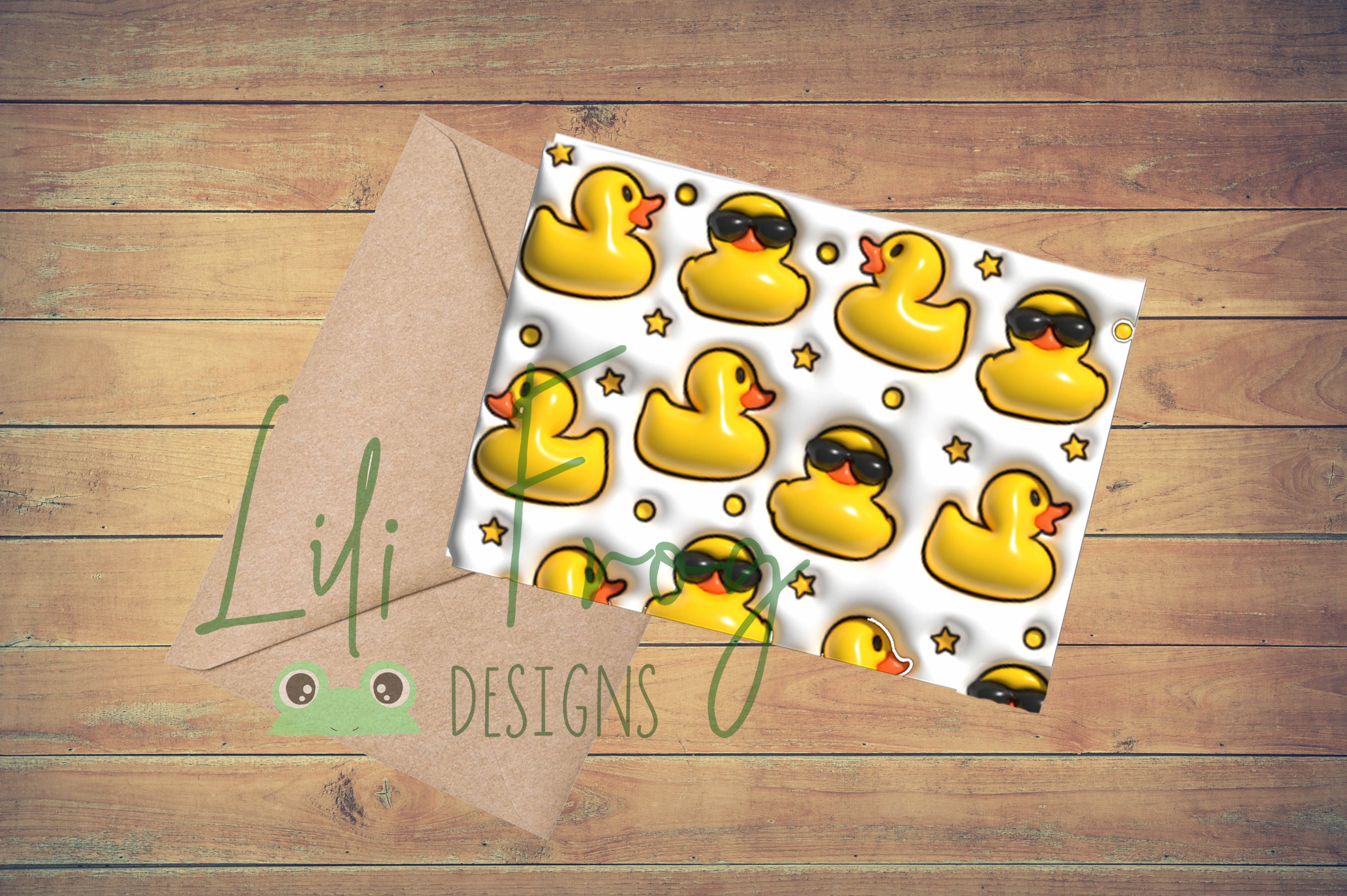 Bubble Duck - Rubber Duck - Funny - Greetings Card 7"x5"