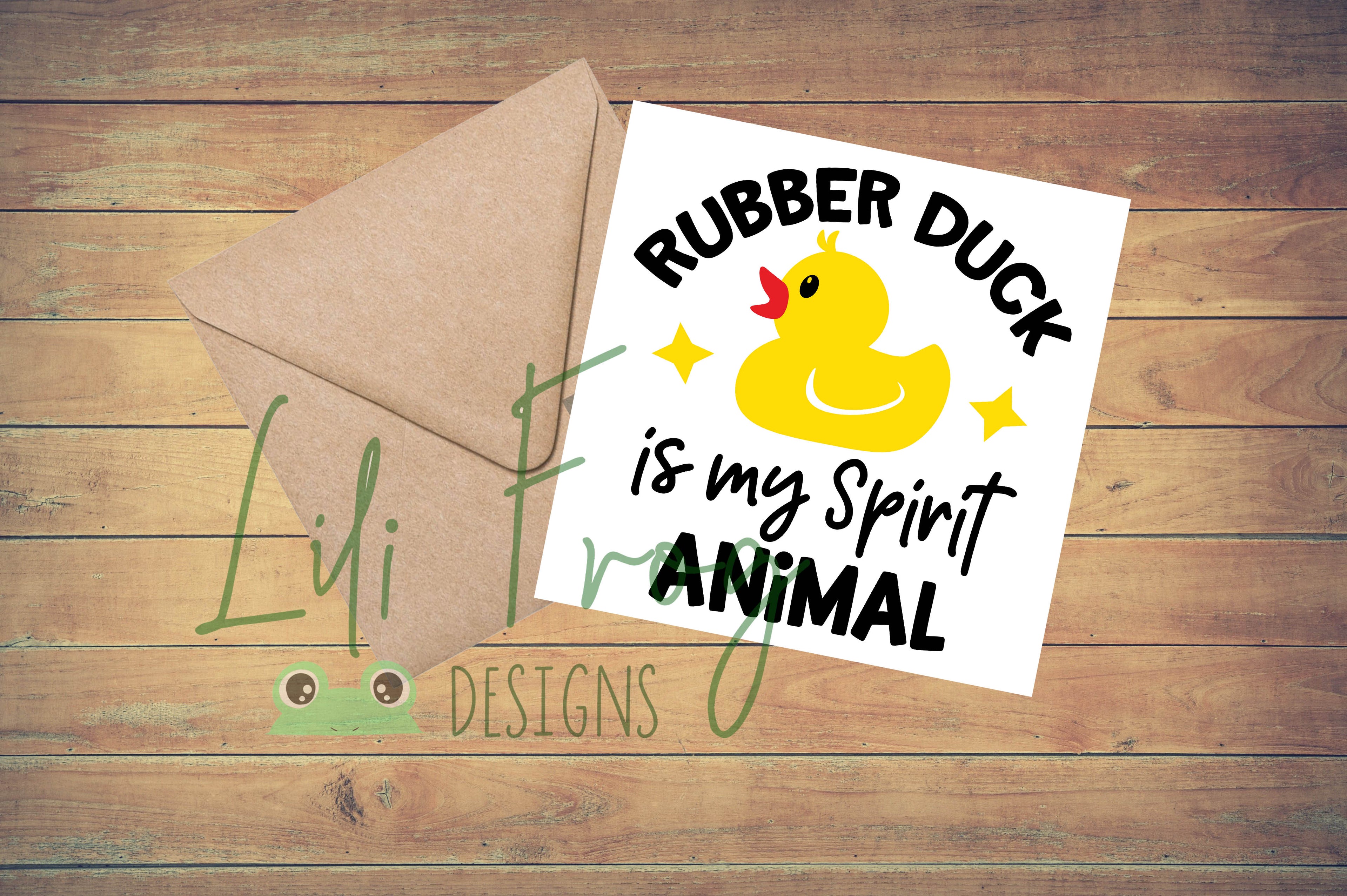 Rubber Duck is My Spirit Animal - Funny - Greetings Card