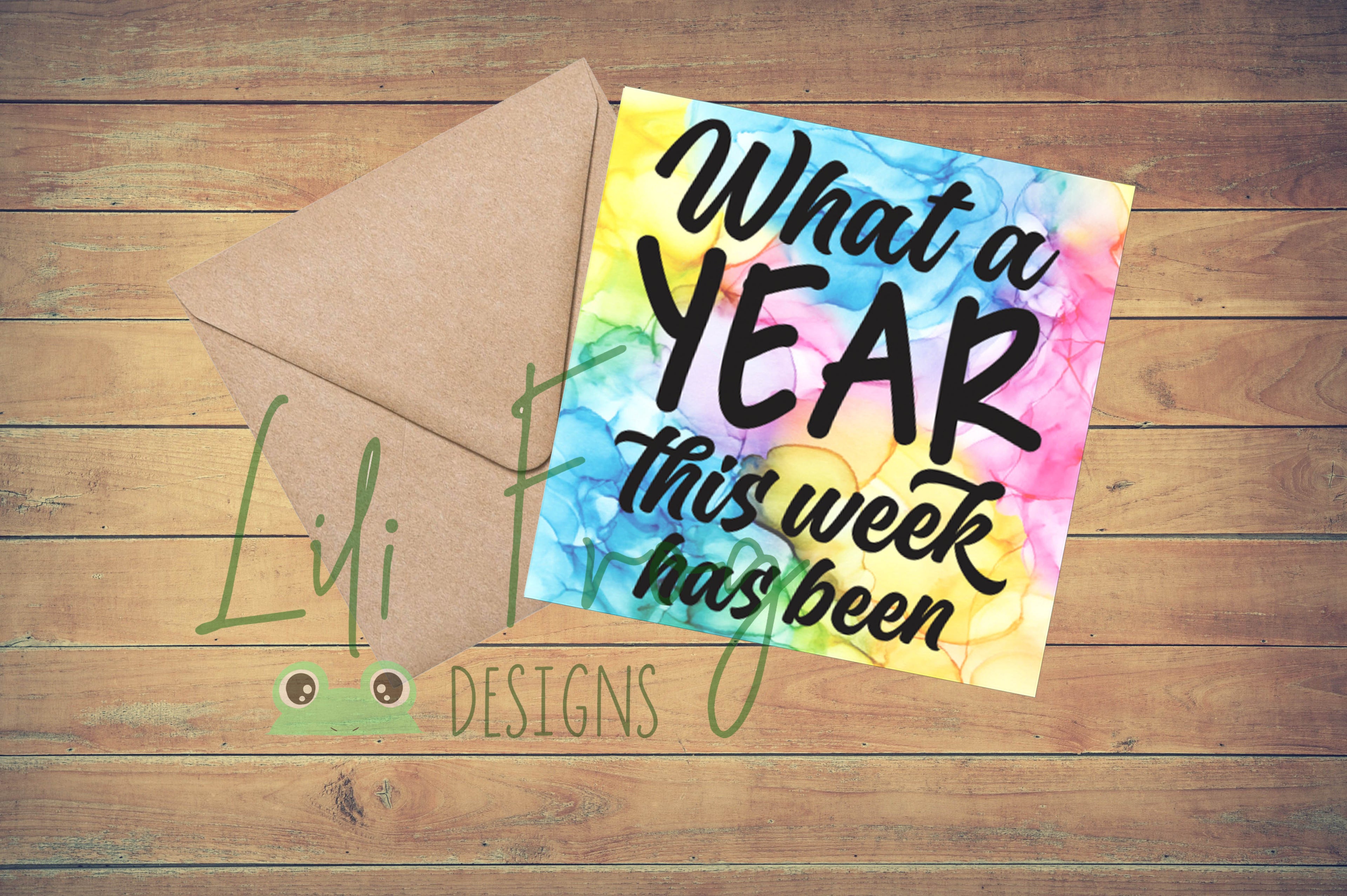 What a Year this Week has Been - Ink splatter - Greetings Card – Encouragement Gift